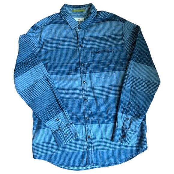 Tommy Bahama Modern Island Fit Blue Cotton Button Up Shirt - Large - Picture 1 of 5